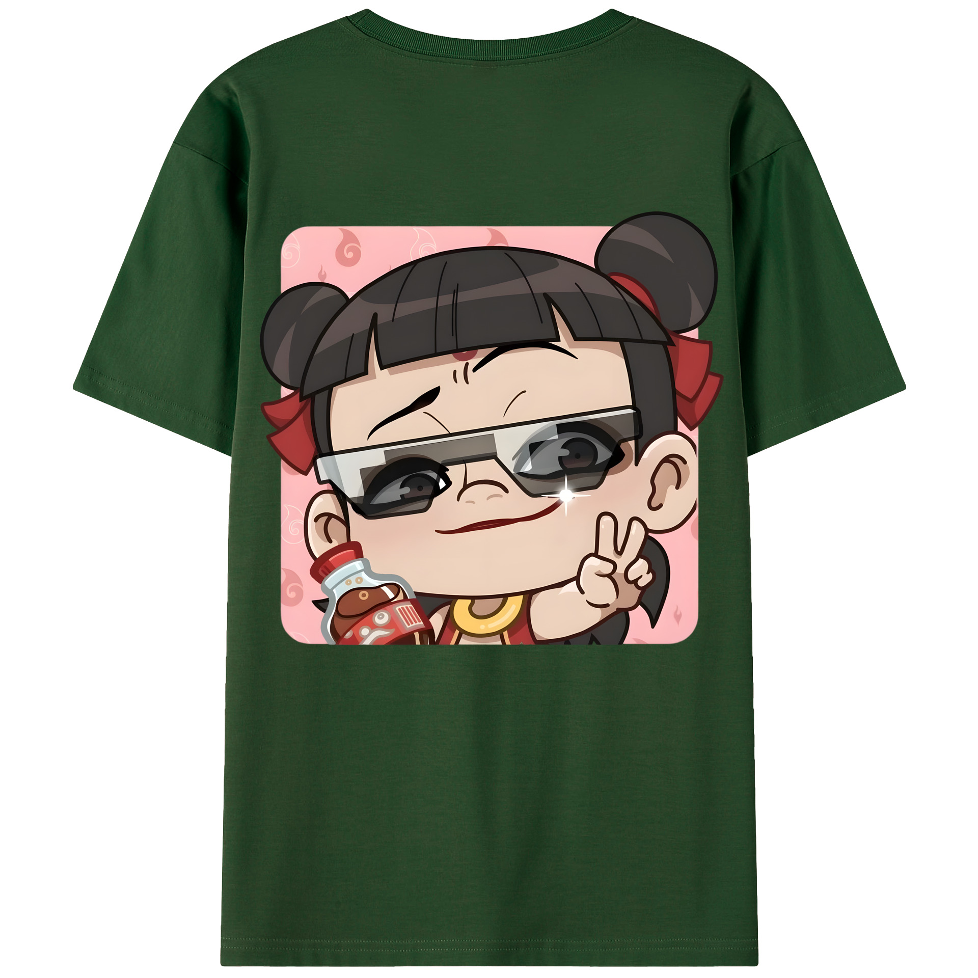 （画像用） Ne Zha 2 ナタ 魔童の大暴れ 綿100％半袖Tシャツ（背面プリント）